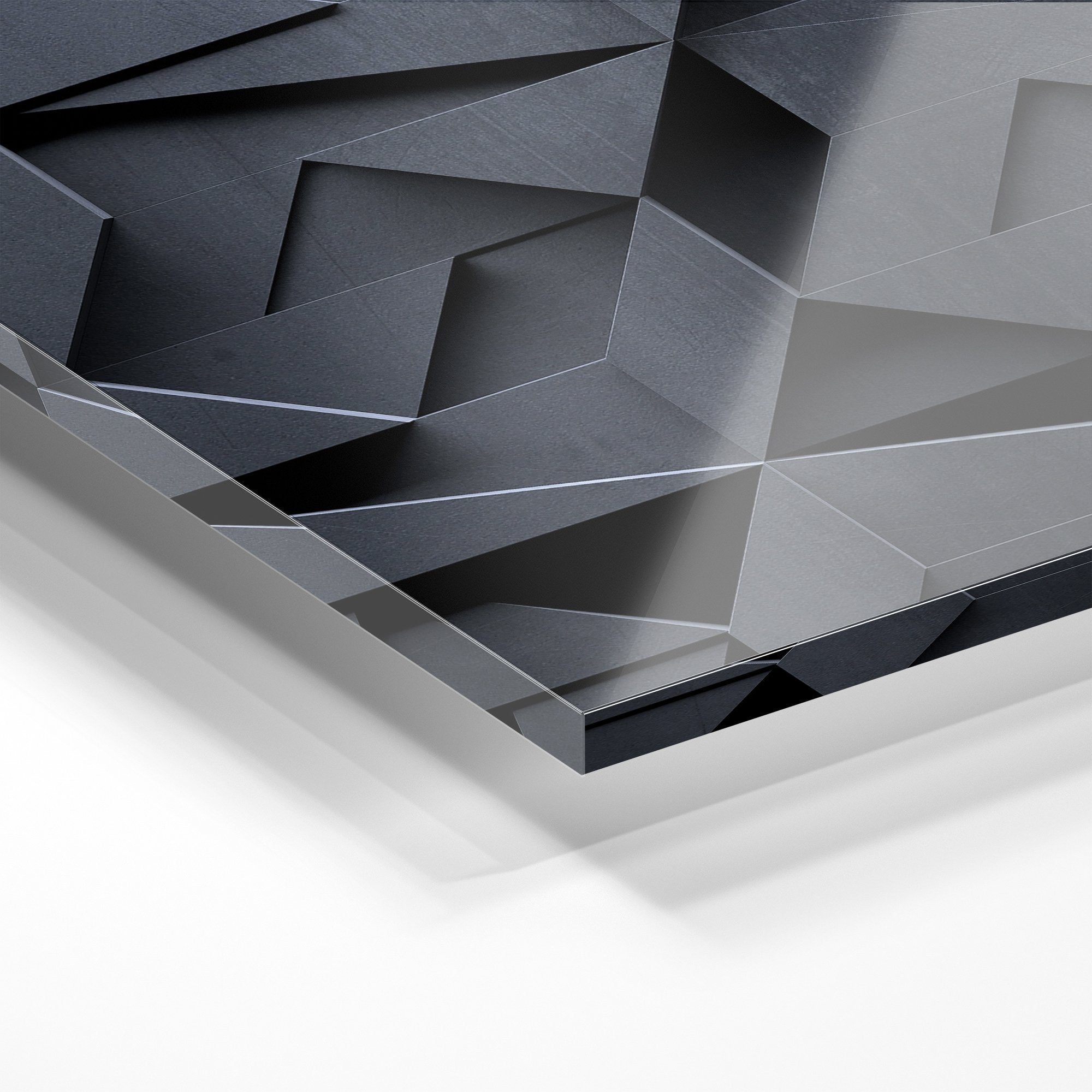 Foto obraz na szkle - Abstrakcja, metalowa geometria (stonowany) - Gallart.pl