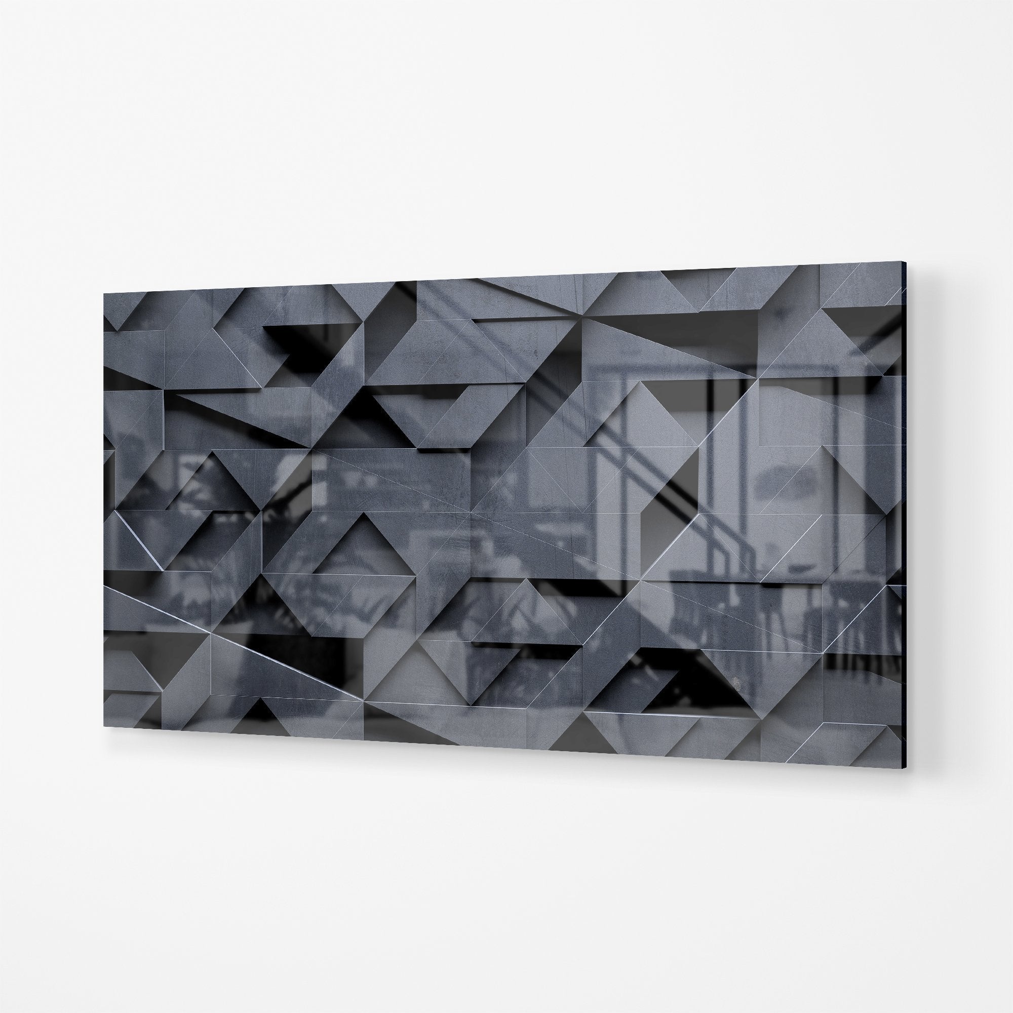 Foto obraz na szkle - Abstrakcja, metalowa geometria (stonowany) - Gallart.pl