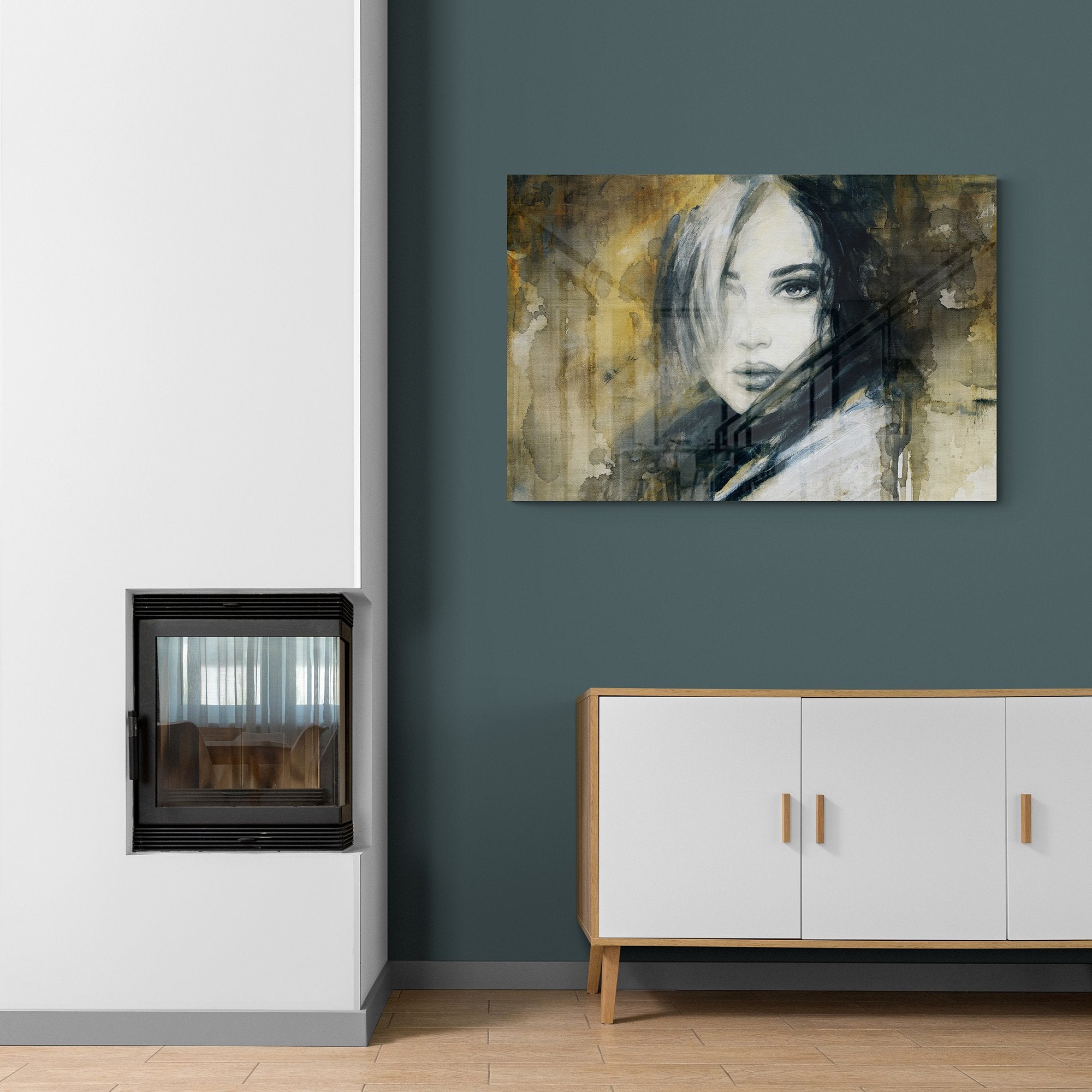 Foto obraz na szkle - Akwarela, portret kobiety (portret) - Gallart.pl