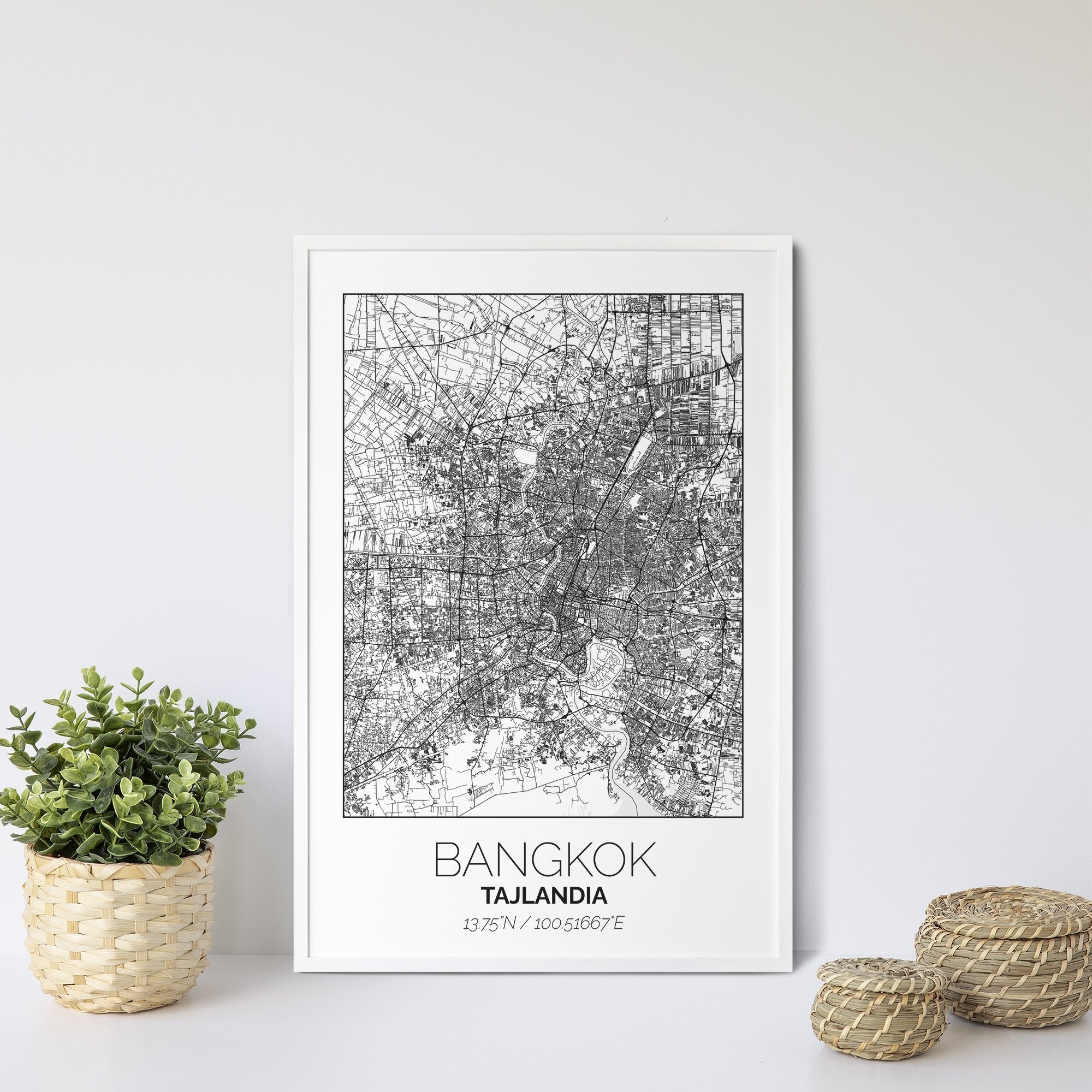 Mapa Miasta Bangkok W Ramie (Biała) - Gallart.pl