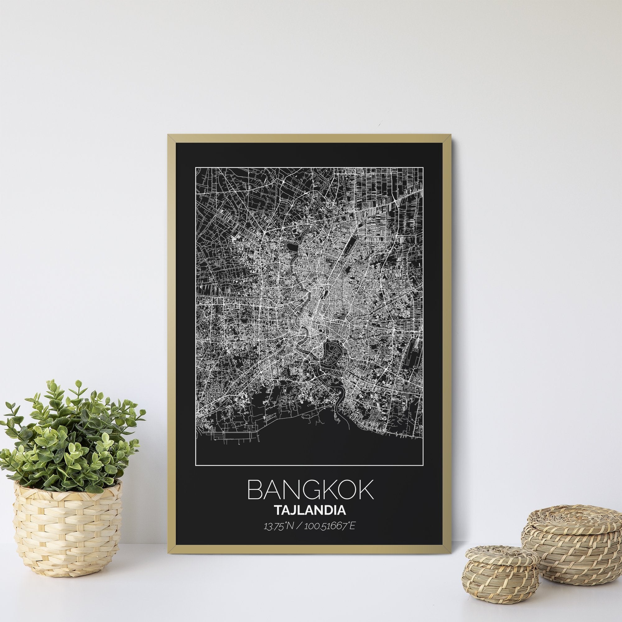 Mapa Miasta Bangkok W Ramie (Czarna) - Gallart.pl