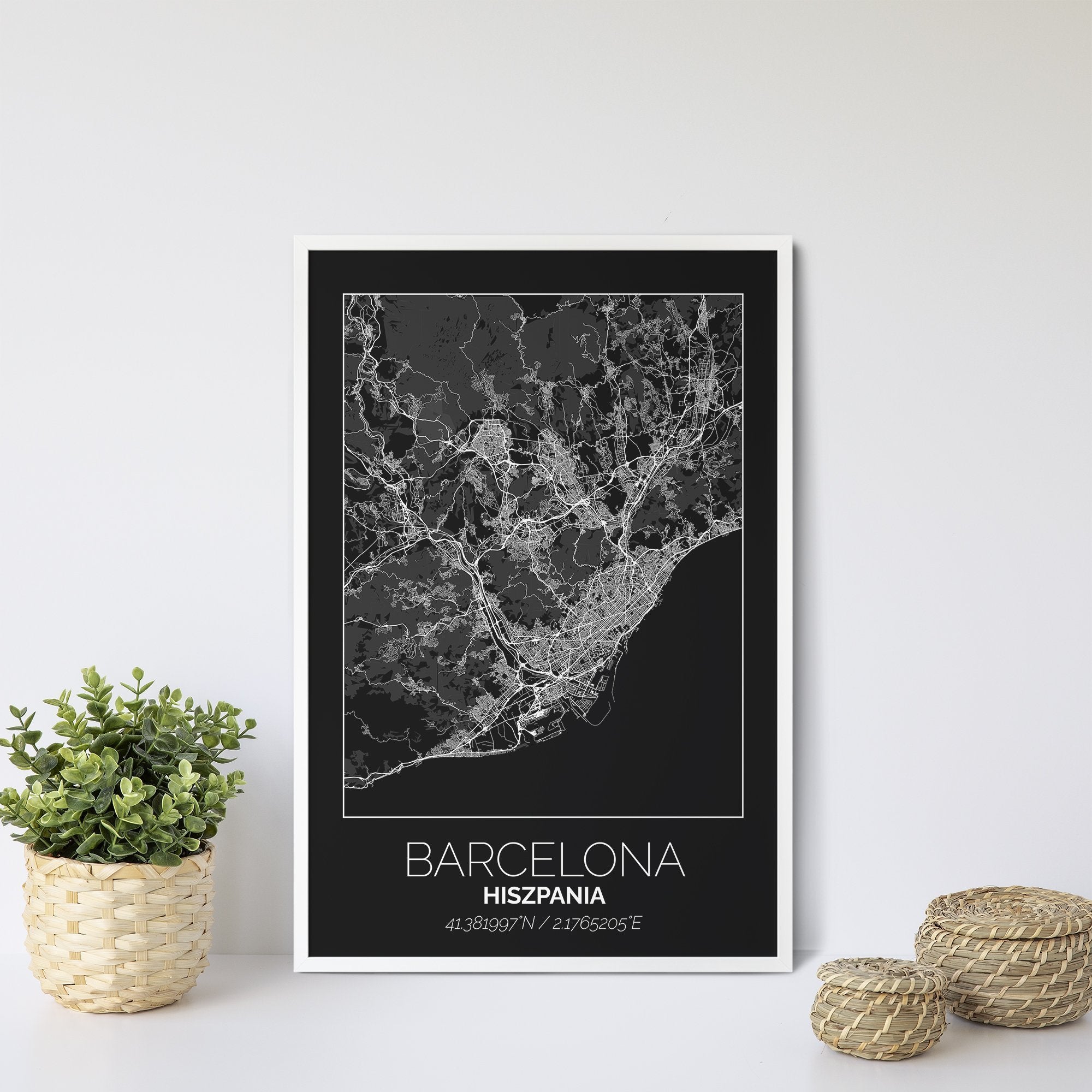 Mapa Miasta Barcelona W Ramie (Czarna) - Gallart.pl