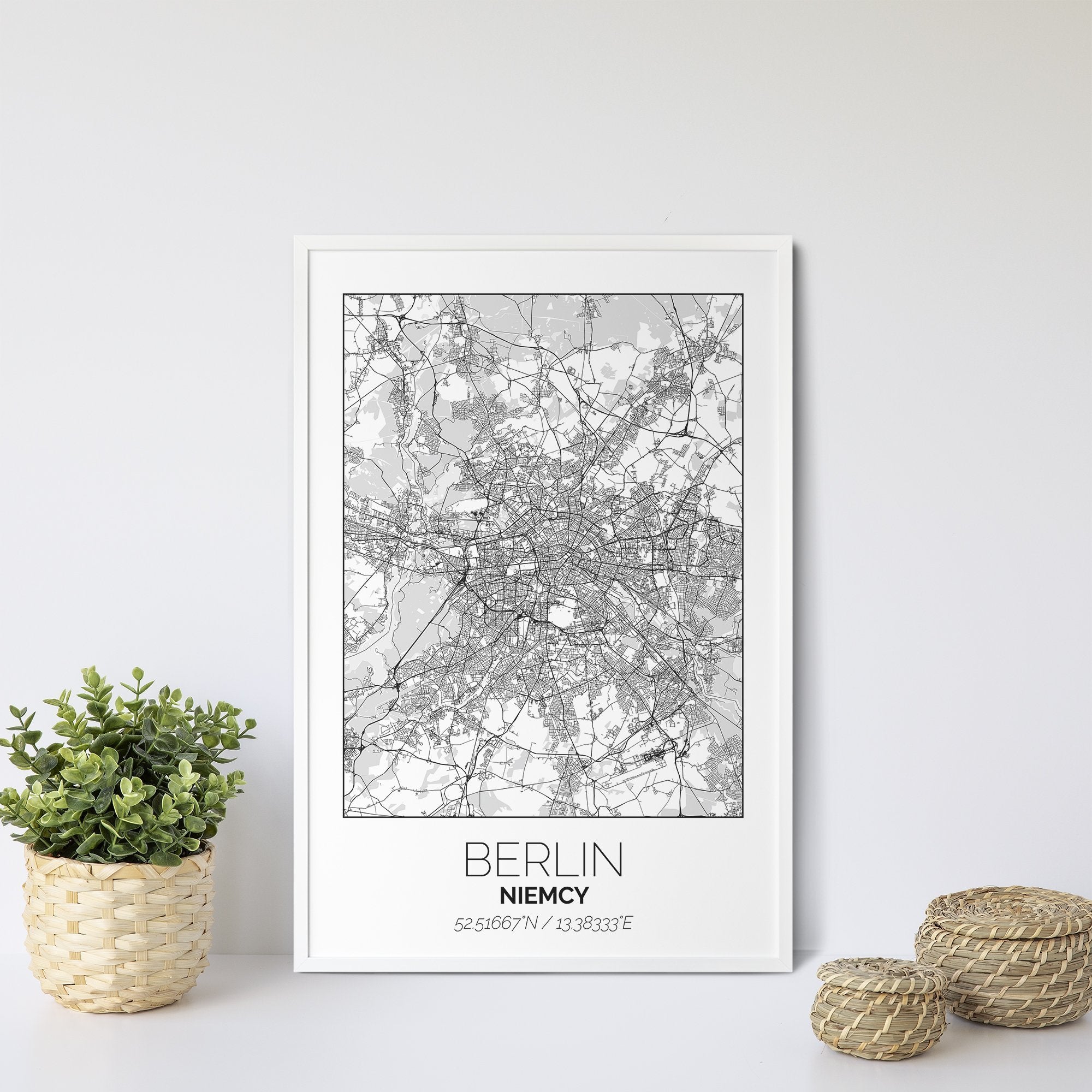 Mapa Miasta Berlin W Ramie (Biała) - Gallart.pl