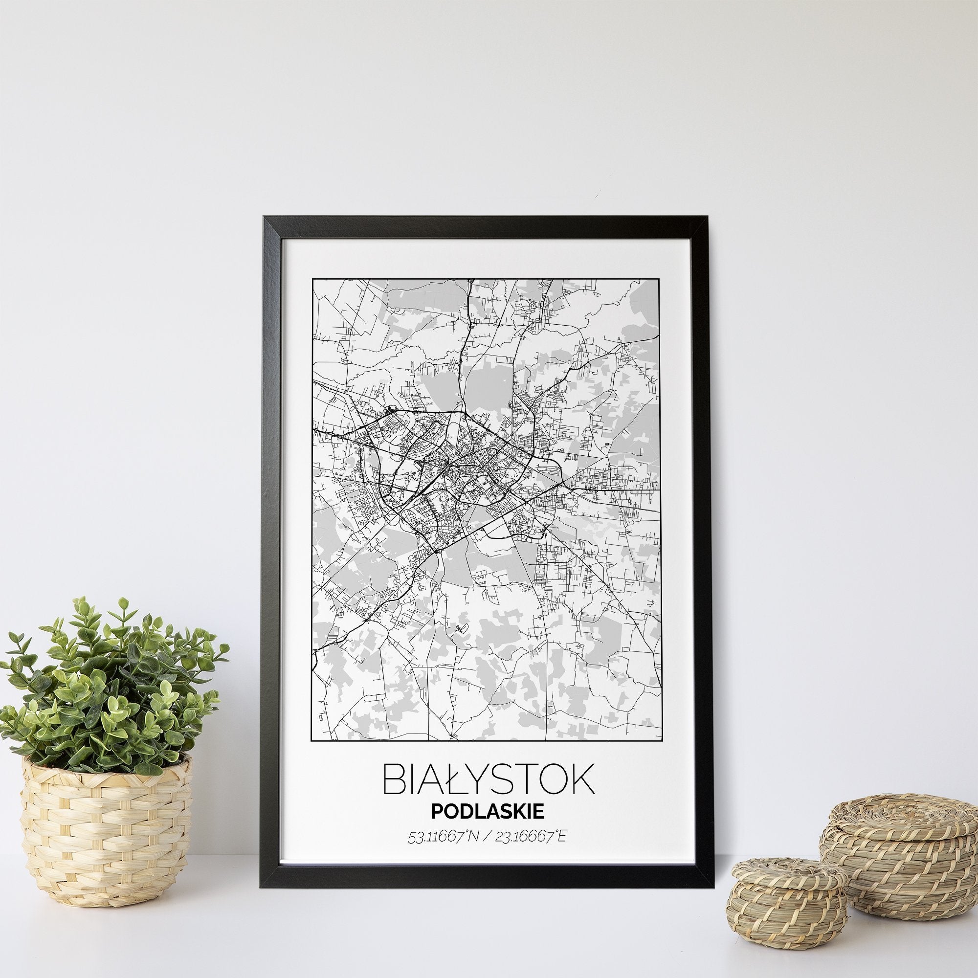 Mapa Miasta Białystok W Ramie (Biała) - Gallart.pl