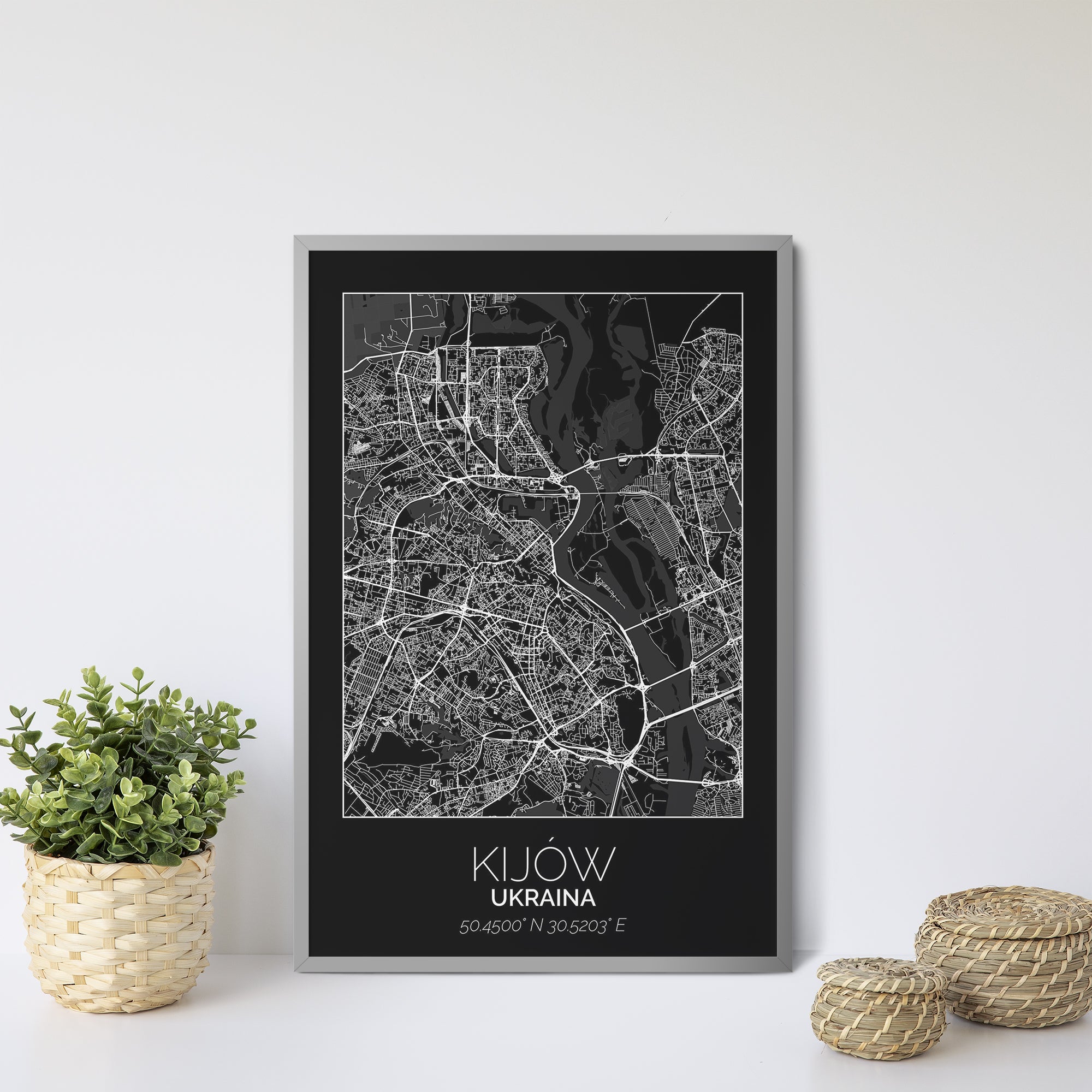 Mapa Miasta Kijów W Ramie (Czarna) - Gallart.pl