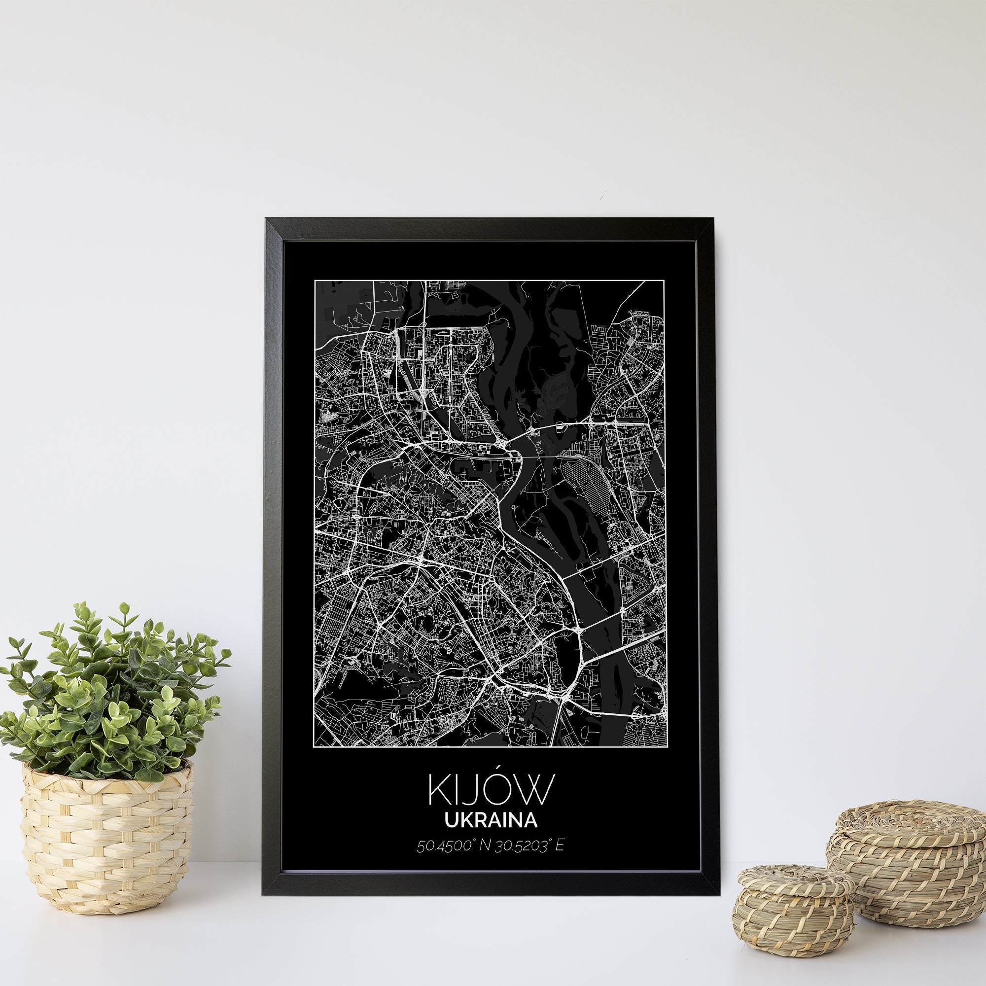 Mapa Miasta Kijów W Ramie (Czarna) - Gallart.pl