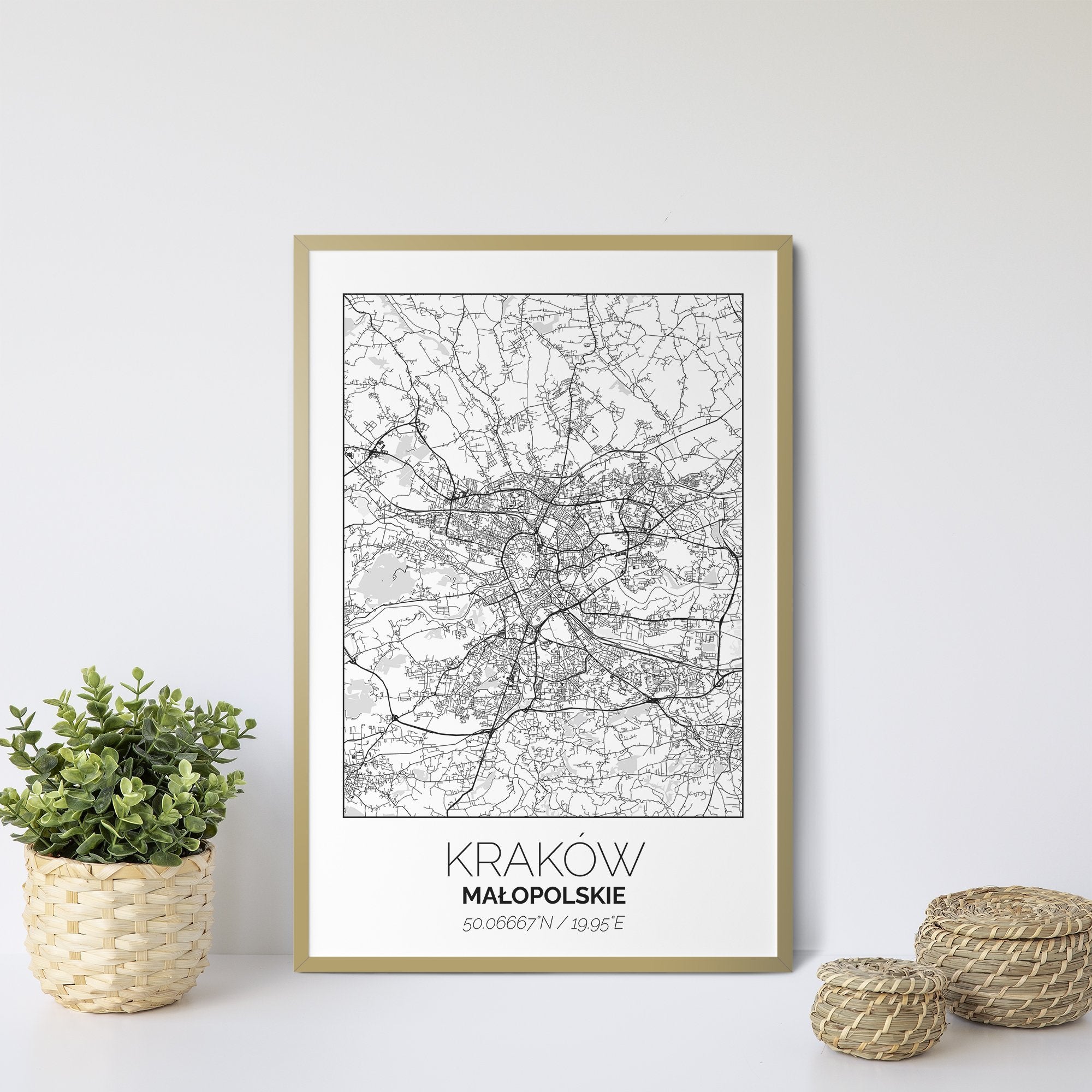 Mapa Miasta Kraków W Ramie (Biała) - Gallart.pl