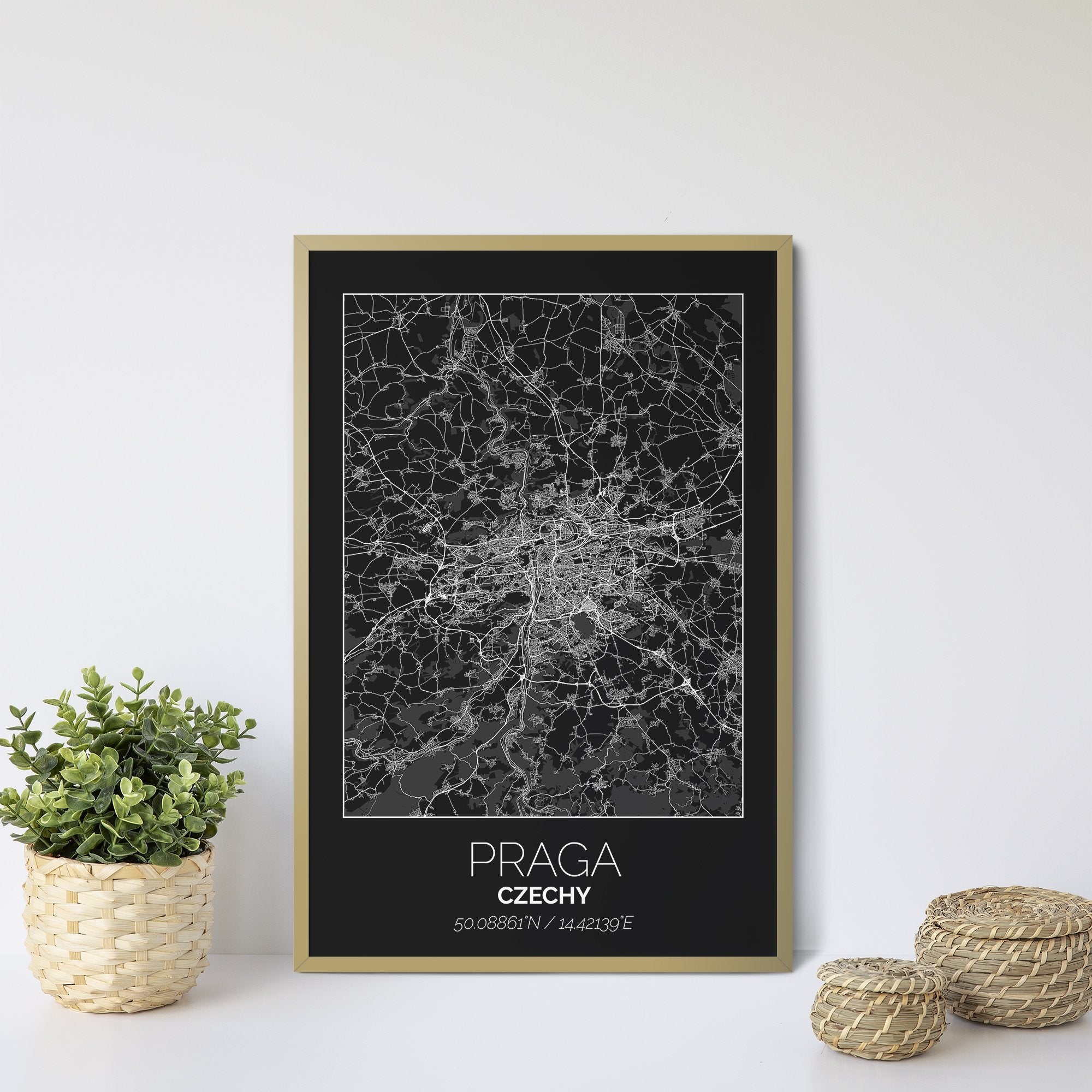 Mapa Miasta Praga W Ramie (Czarna) - Gallart.pl