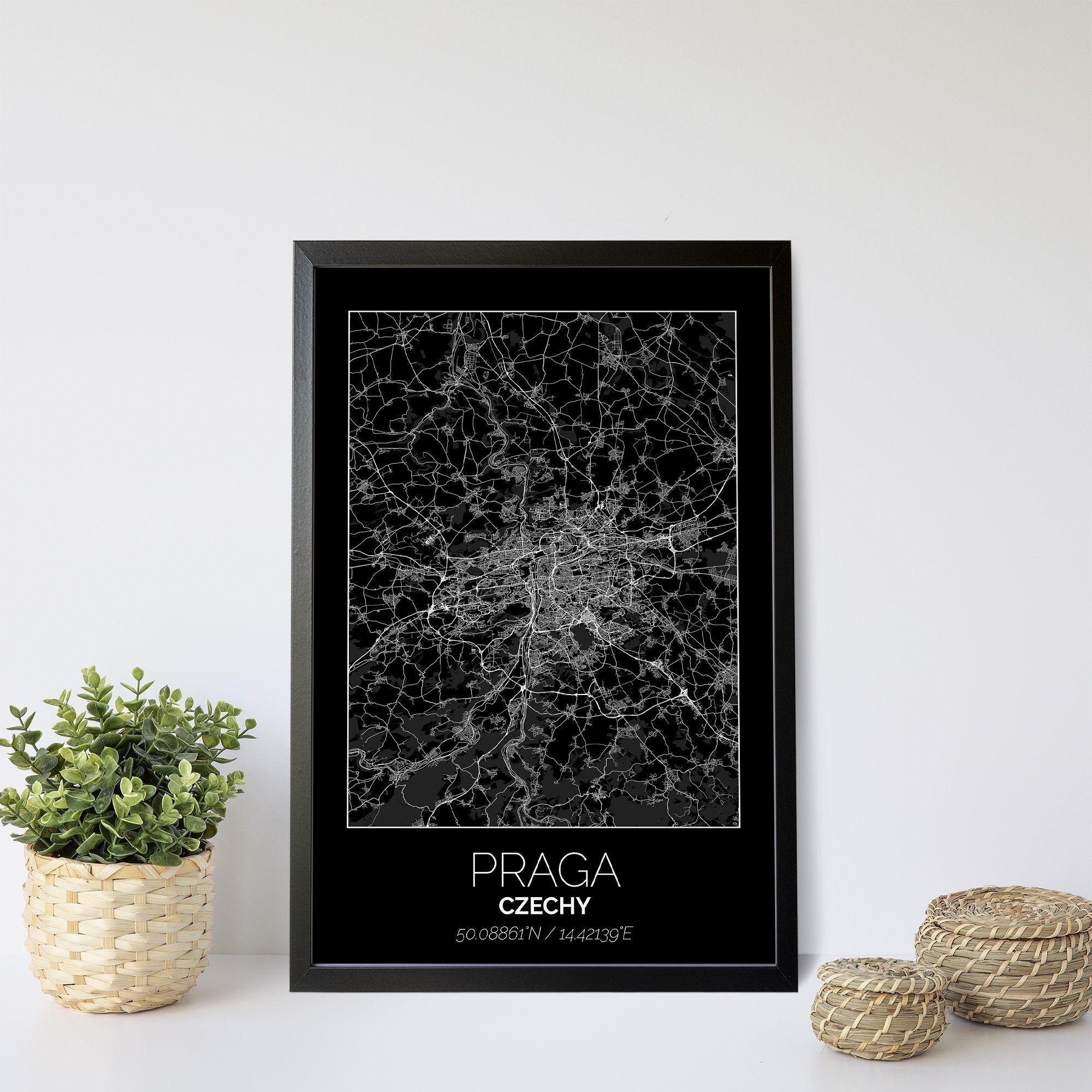 Mapa Miasta Praga W Ramie (Czarna) - Gallart.pl